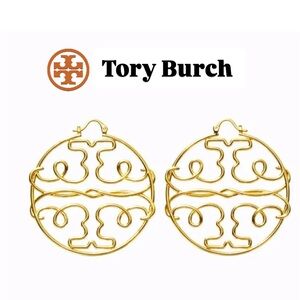TORY BURCH Twisted MILLER Statement Hoops Earrings NWT